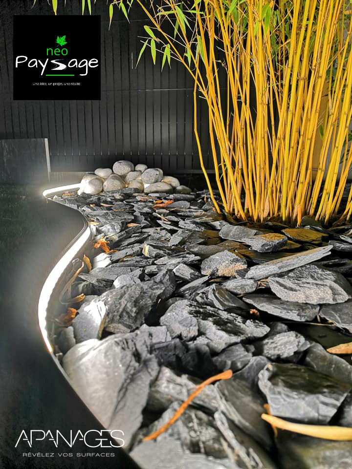ruban led sur paillage ardoise