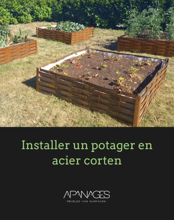 potager corten aspect fer rouillé